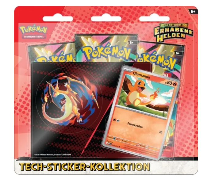 Pokémon Erhabene Helden 3-Pack Blister Tech Sticker Glumanda Deutsch kaufen – JustNerdsTCG