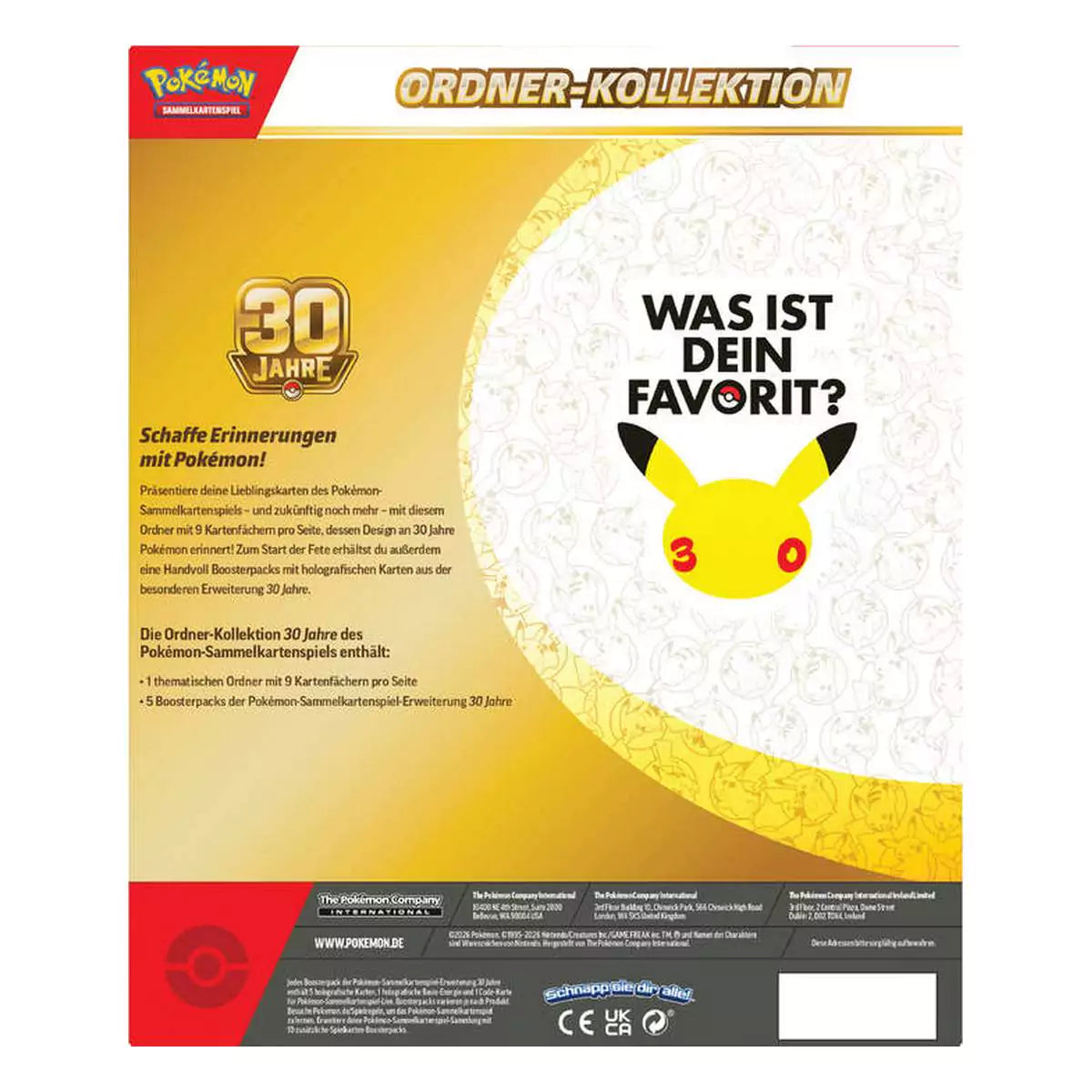 Pokémon 30 Jahre Ordner Kollektion Deutsch – Gesamtansicht JustNerdsTCG