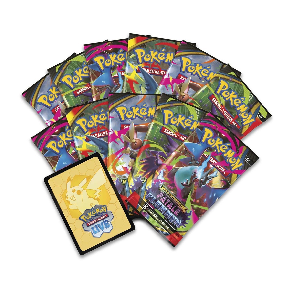 Pokémon Center Top-Trainer-Box Fatale Flammen – Knarbon Promokarte mit Pokémon Center-Logo